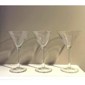 Arc France Clear Martini Glasses, Set of 3, 10oz.